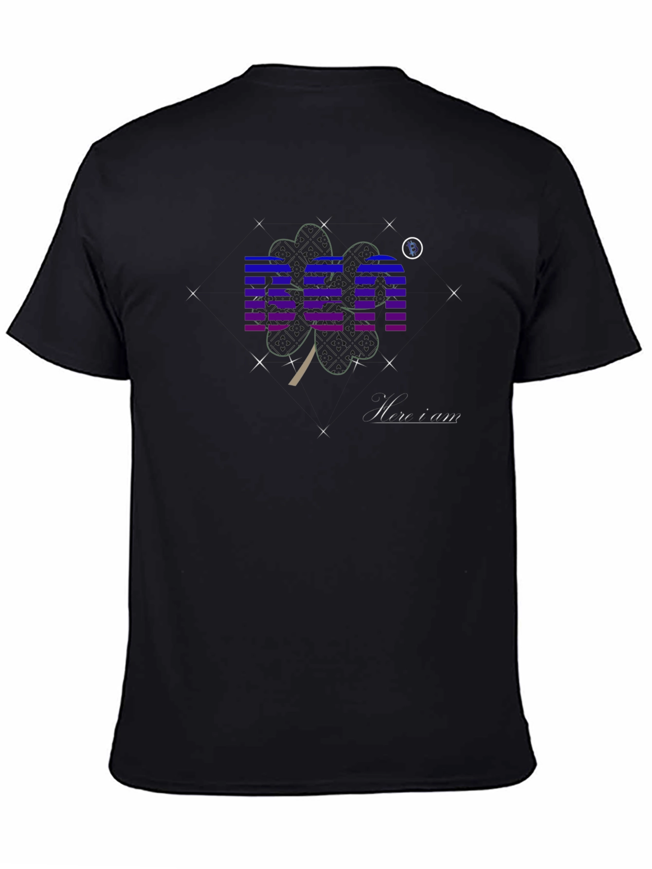 Black Graphic T-Shirt with BEA & Shamrock Design