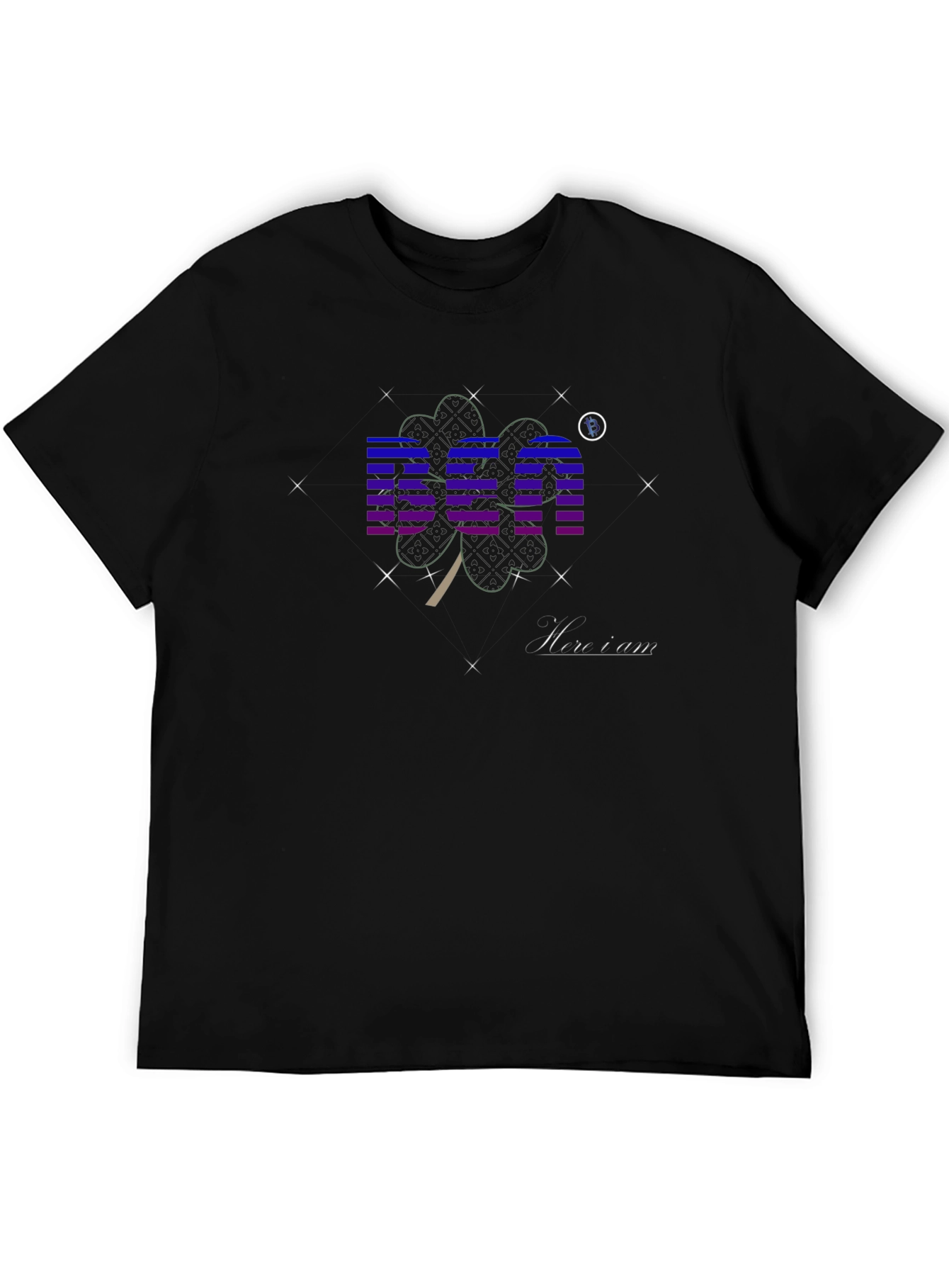 Black Graphic T-Shirt with BEA & Shamrock Design