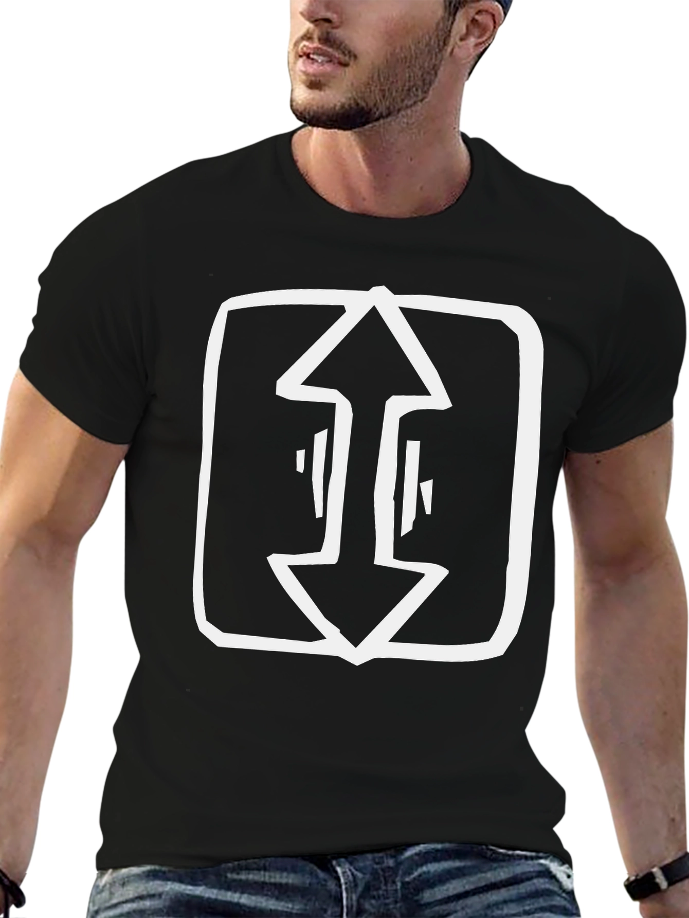 Black Graphic Tee - Arrow Design