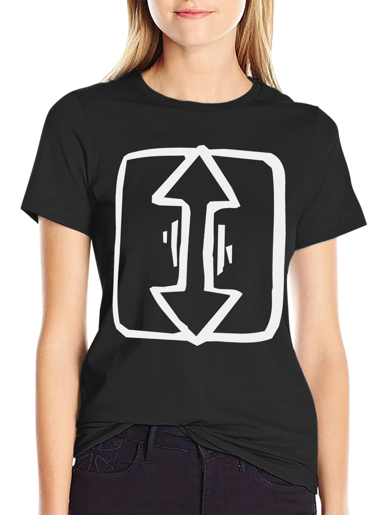 Black Graphic Tee - Arrow Design