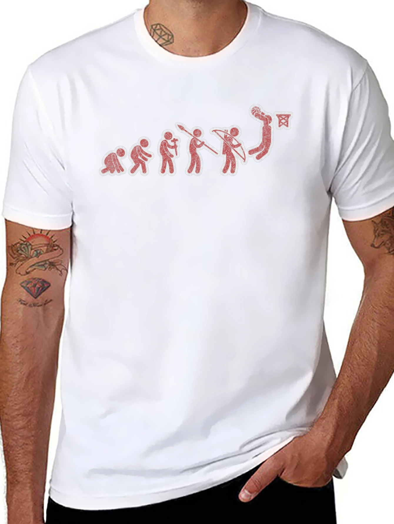 Basketball Evolution Graphic Tee - Black
