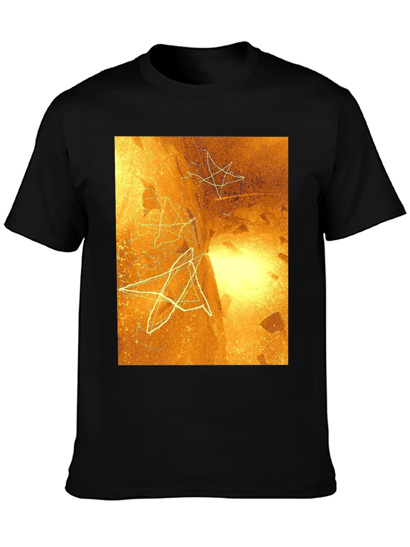 Abstract Star Graphic Black Tee