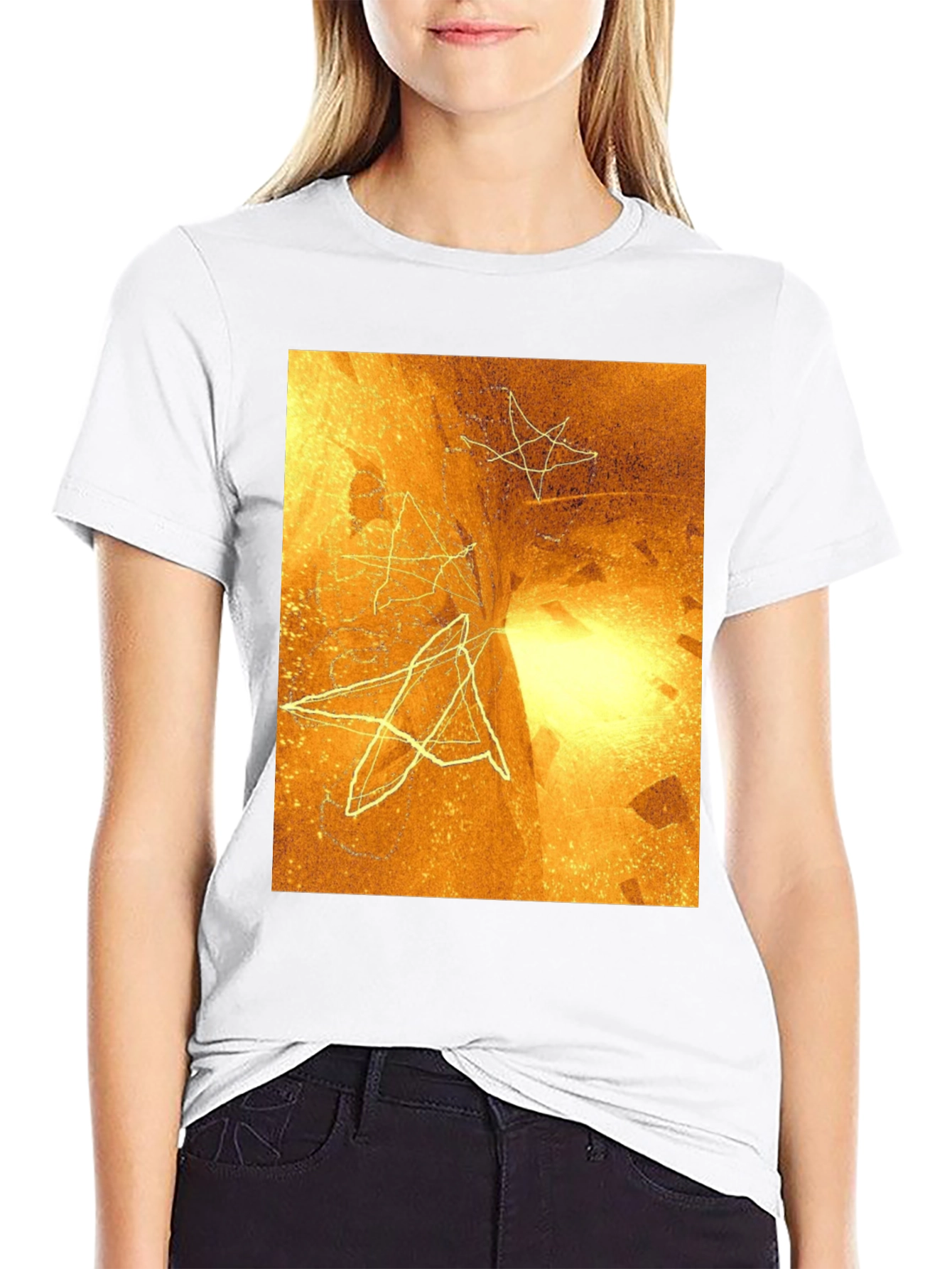 Abstract Star Graphic Black Tee