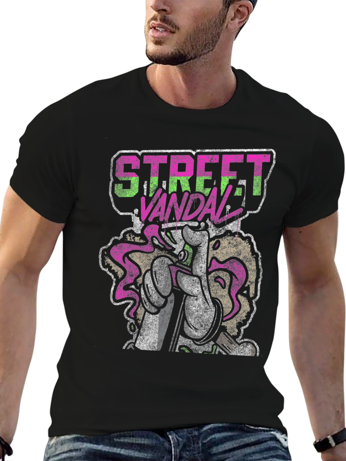 Street Vandal Graphic T-Shirt Urban Art Graffiti Style