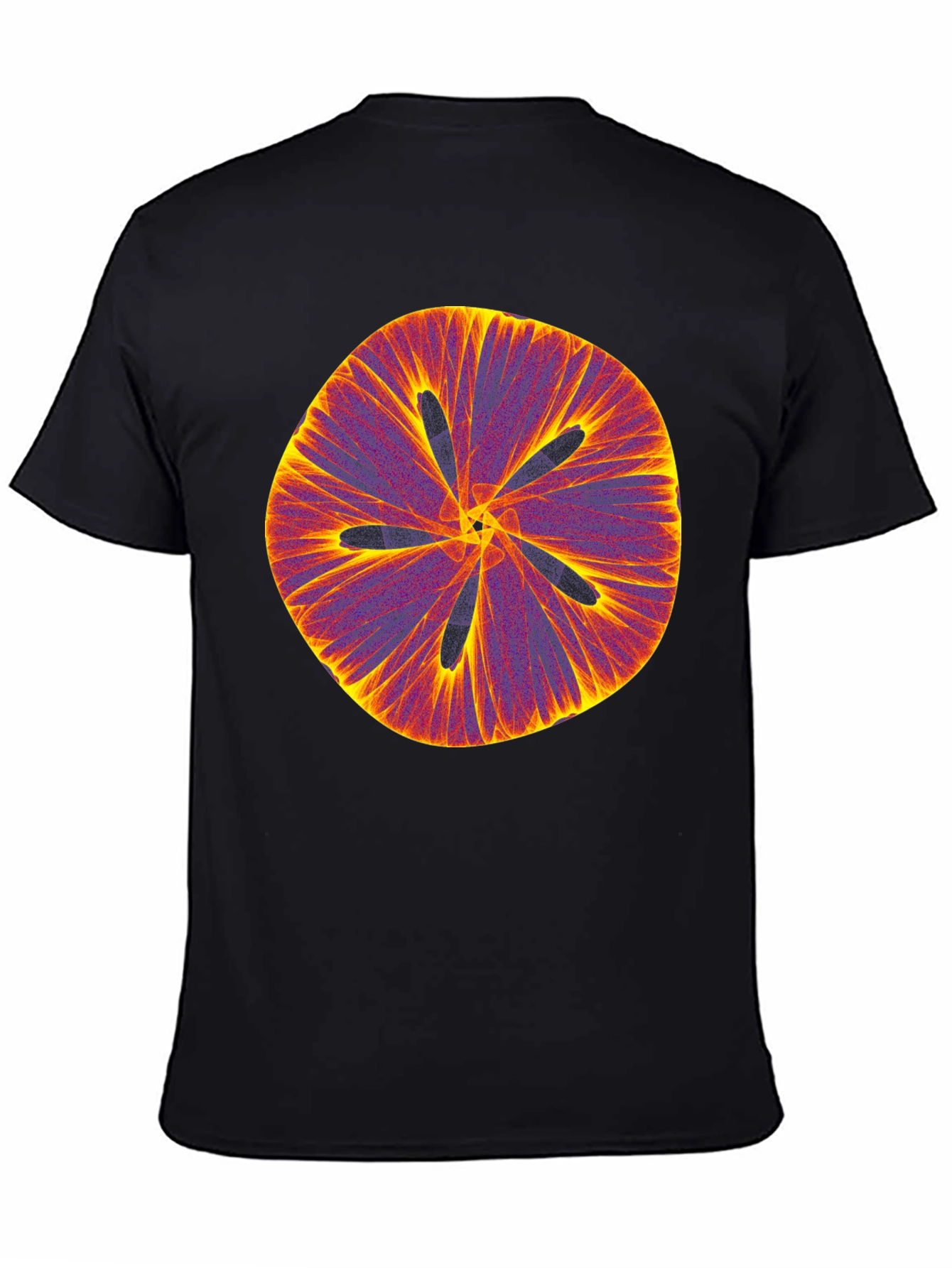 Abstract Floral Print Black T-Shirt