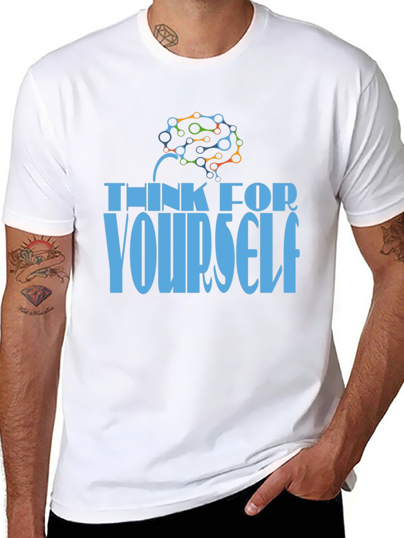 Think for Yourself T-Shirt - Brain Design