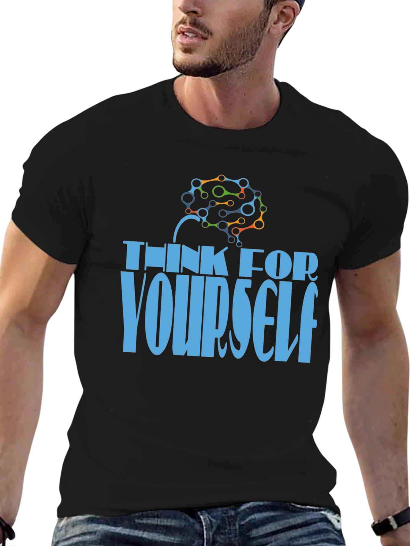 Think for Yourself T-Shirt - Brain Design