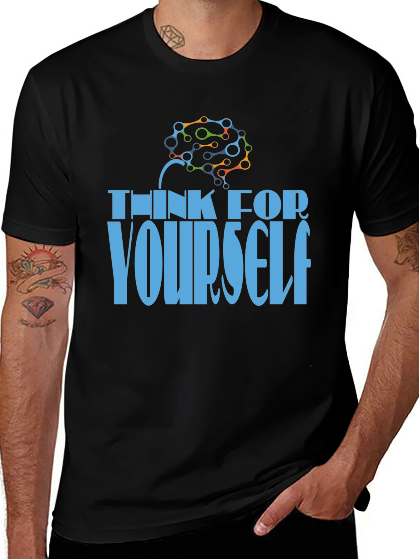 Think for Yourself T-Shirt - Brain Design