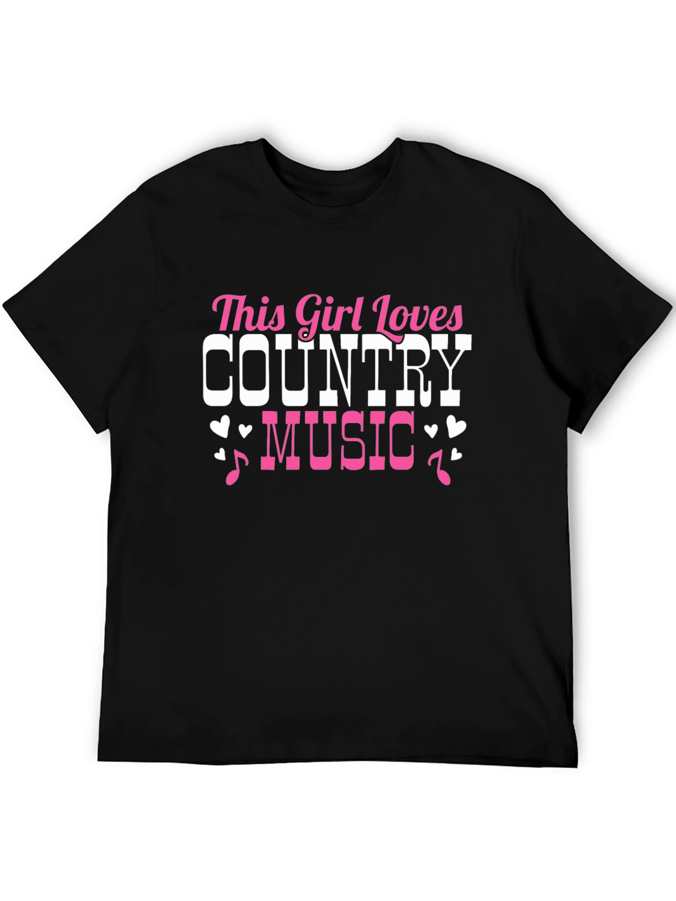 This Girl Loves Country Music Black T-Shirt