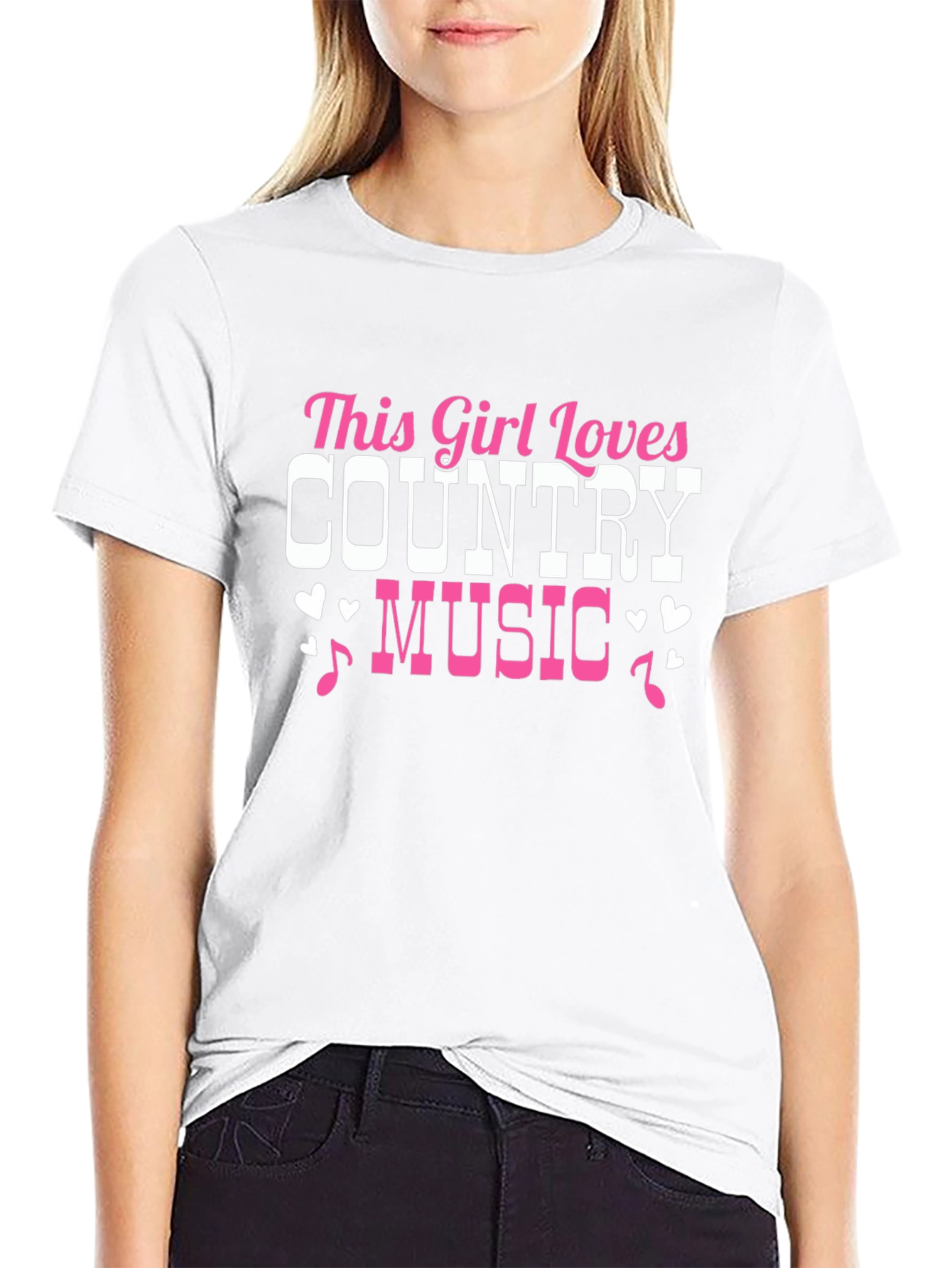 This Girl Loves Country Music Black T-Shirt