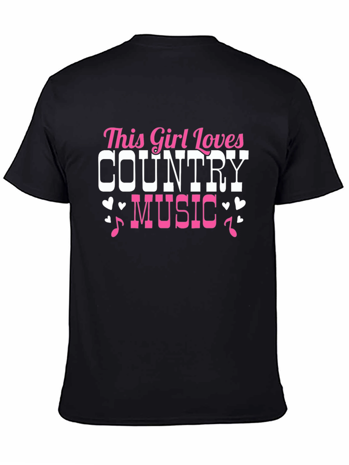 This Girl Loves Country Music Black T-Shirt
