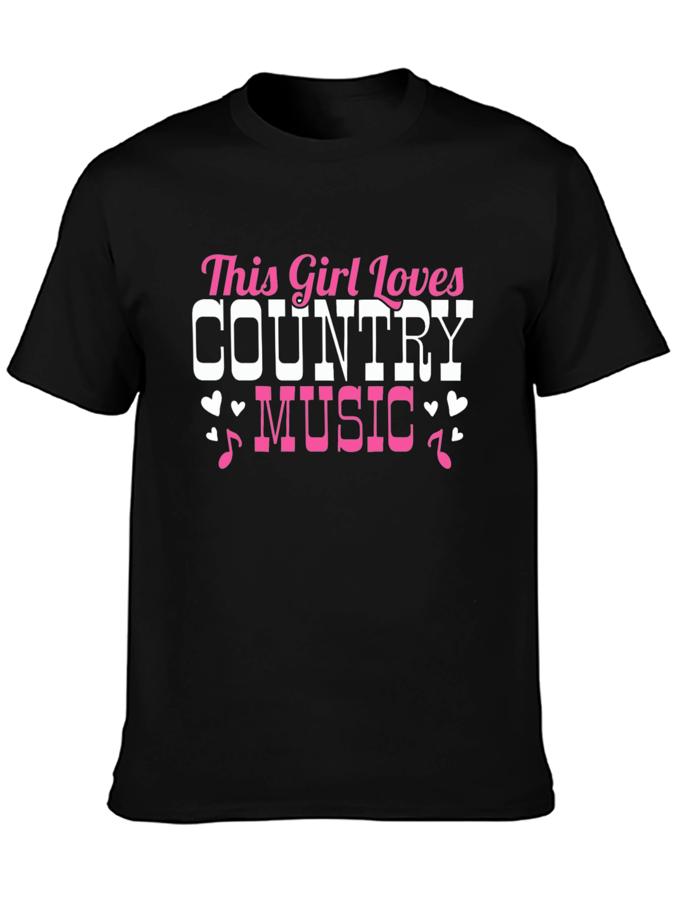 This Girl Loves Country Music Black T-Shirt
