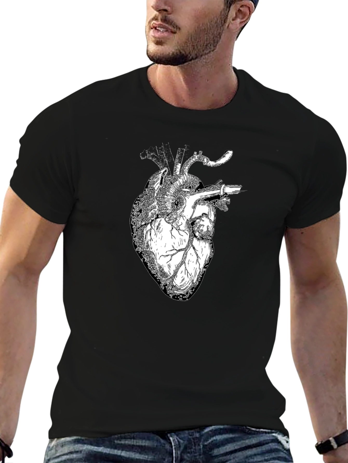 Anatomical Heart Graphic Black T-Shirt