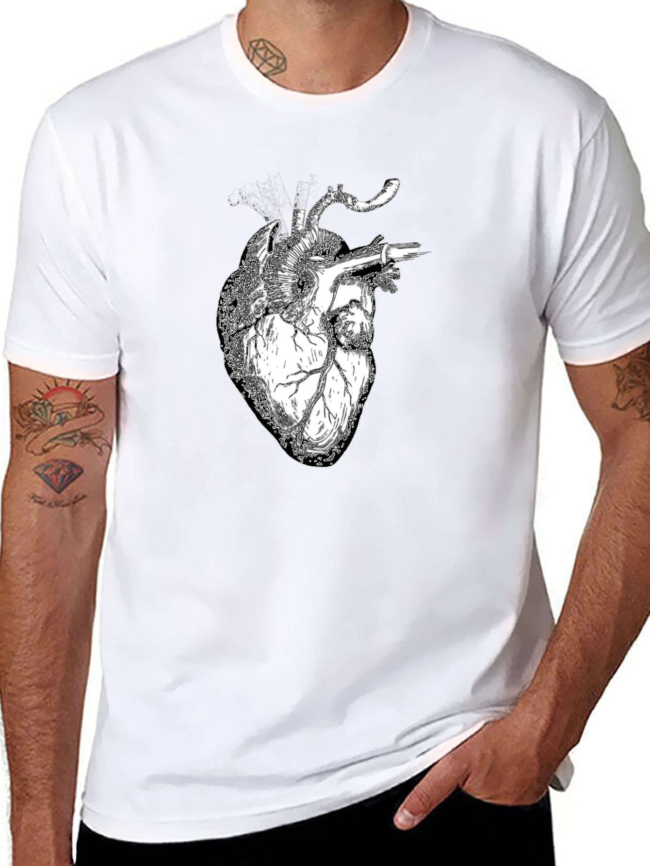 Anatomical Heart Graphic Black T-Shirt