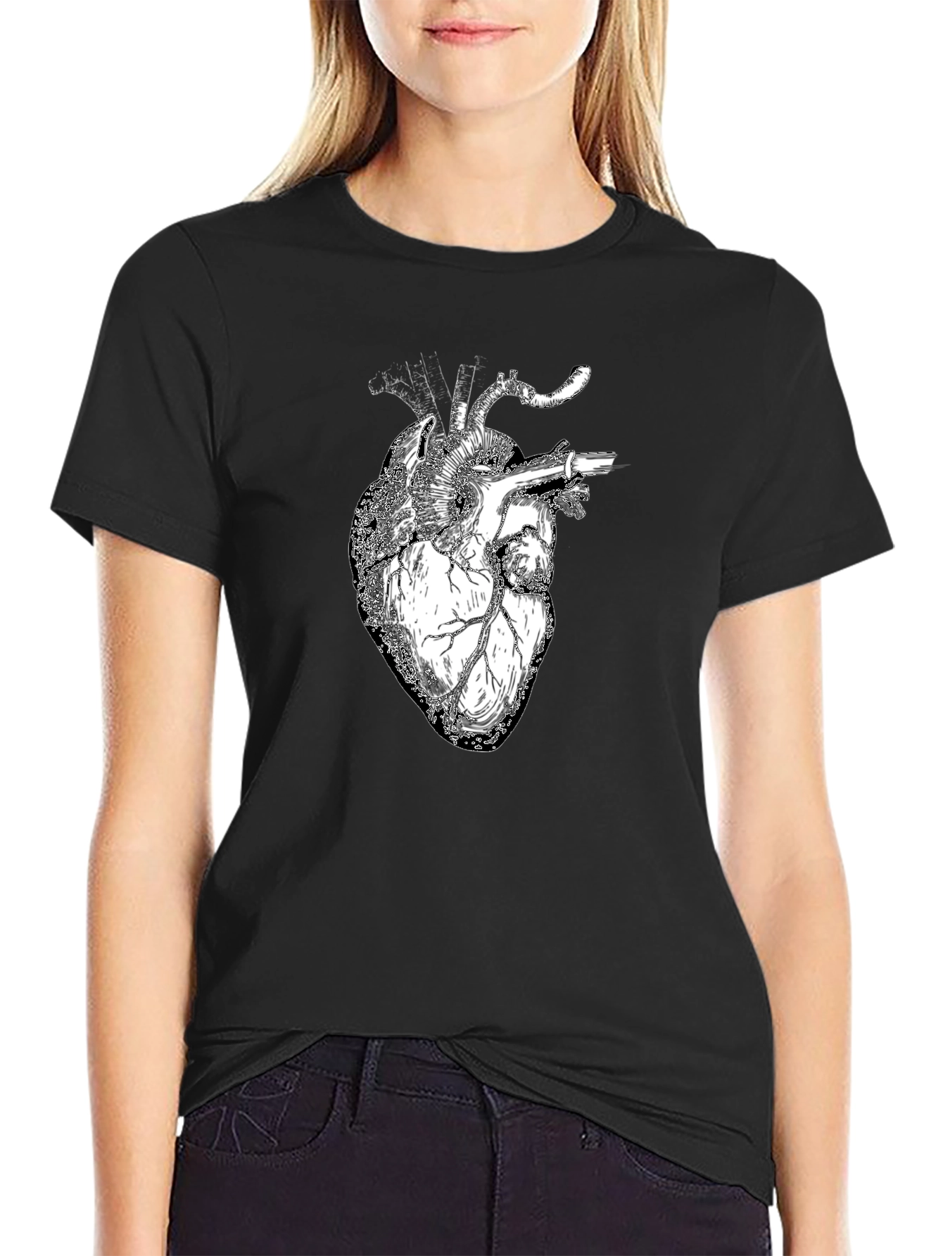 Anatomical Heart Graphic Black T-Shirt