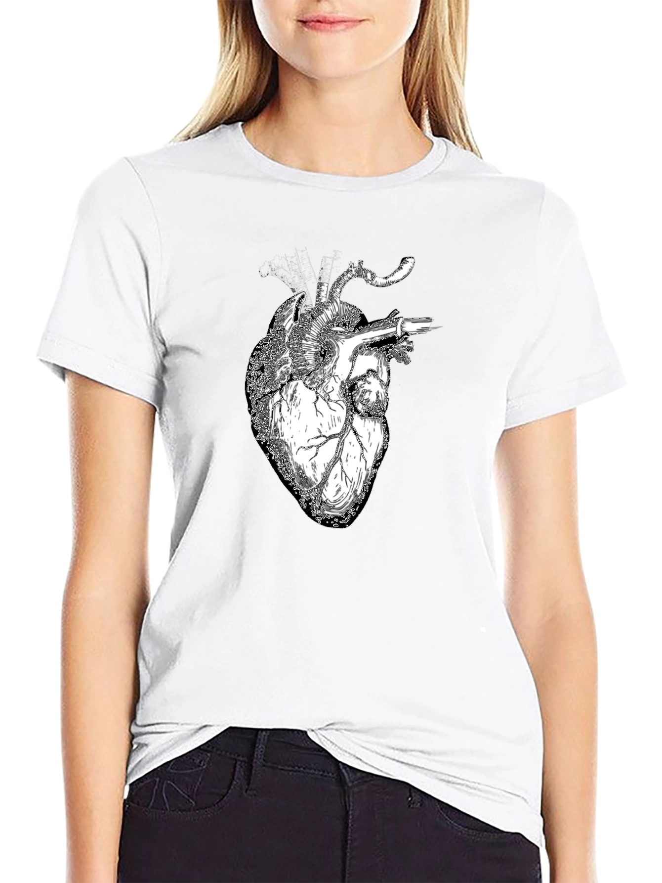 Anatomical Heart Graphic Black T-Shirt