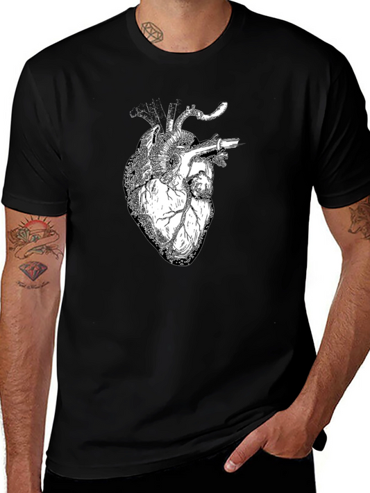 Anatomical Heart Graphic Black T-Shirt