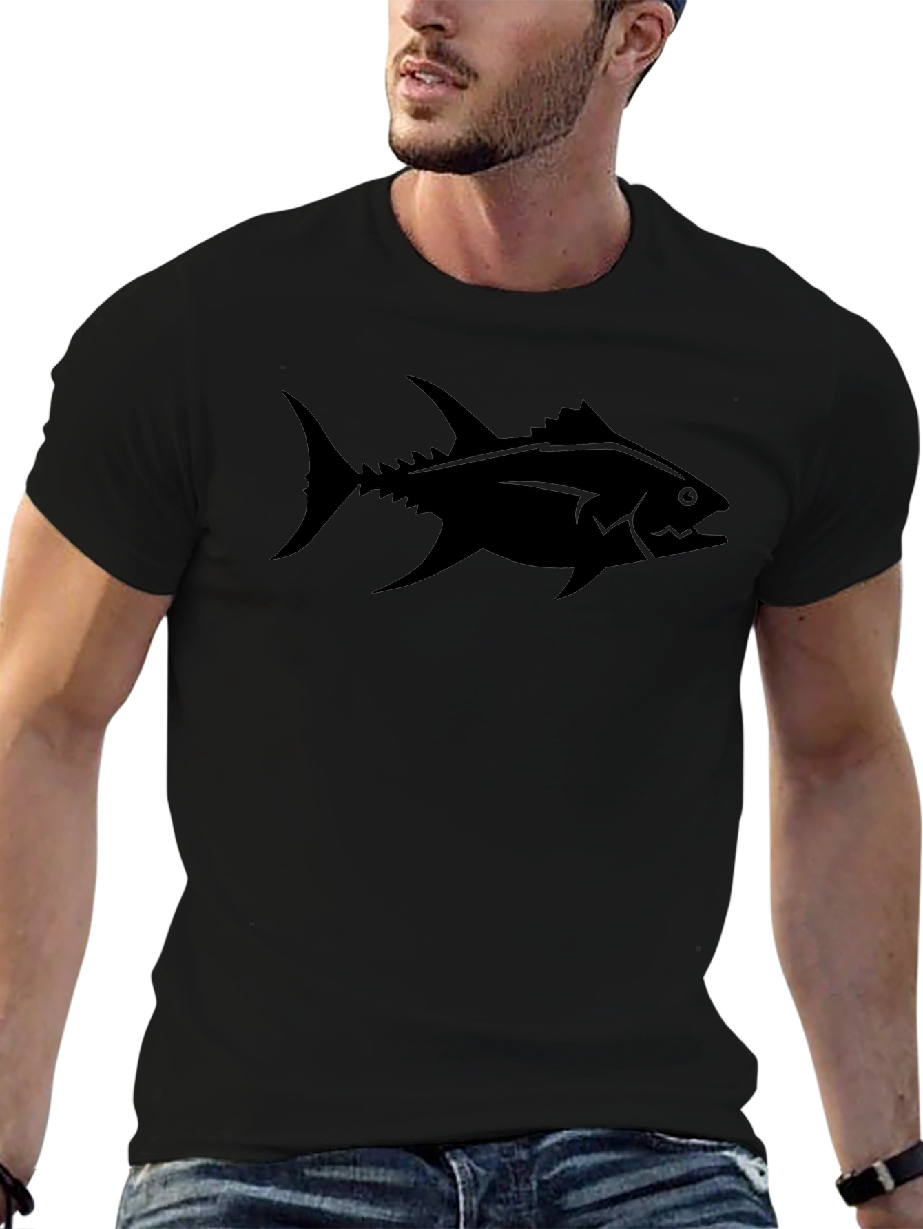Black Tuna Graphic Tee - Cool Fishing Shirt