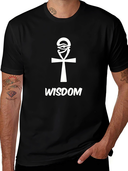 Wisdom Ankh Graphic T-Shirt - Stylish Egyptian Symbol Tee
