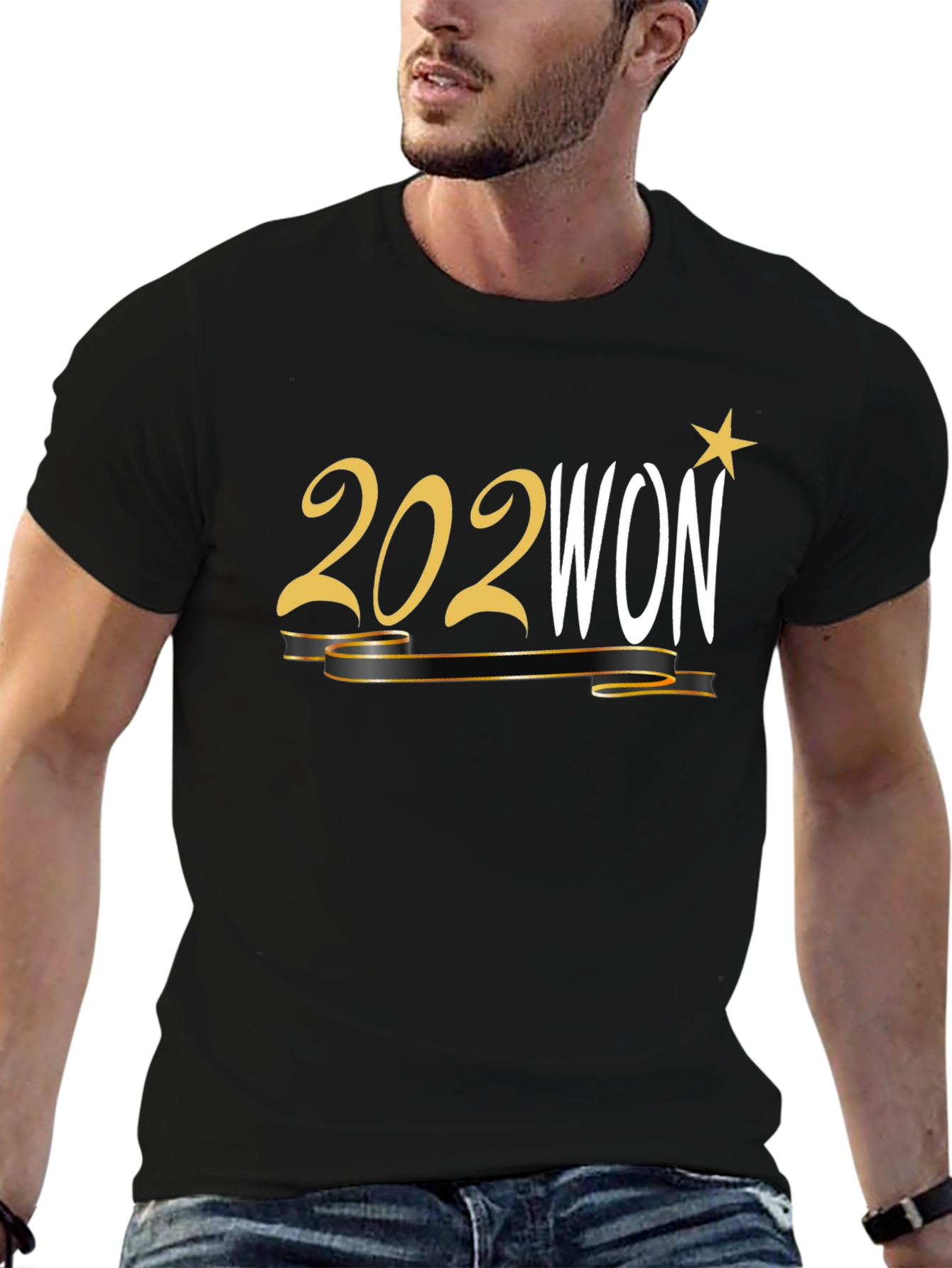 202WON Graphic Print Black T-Shirt