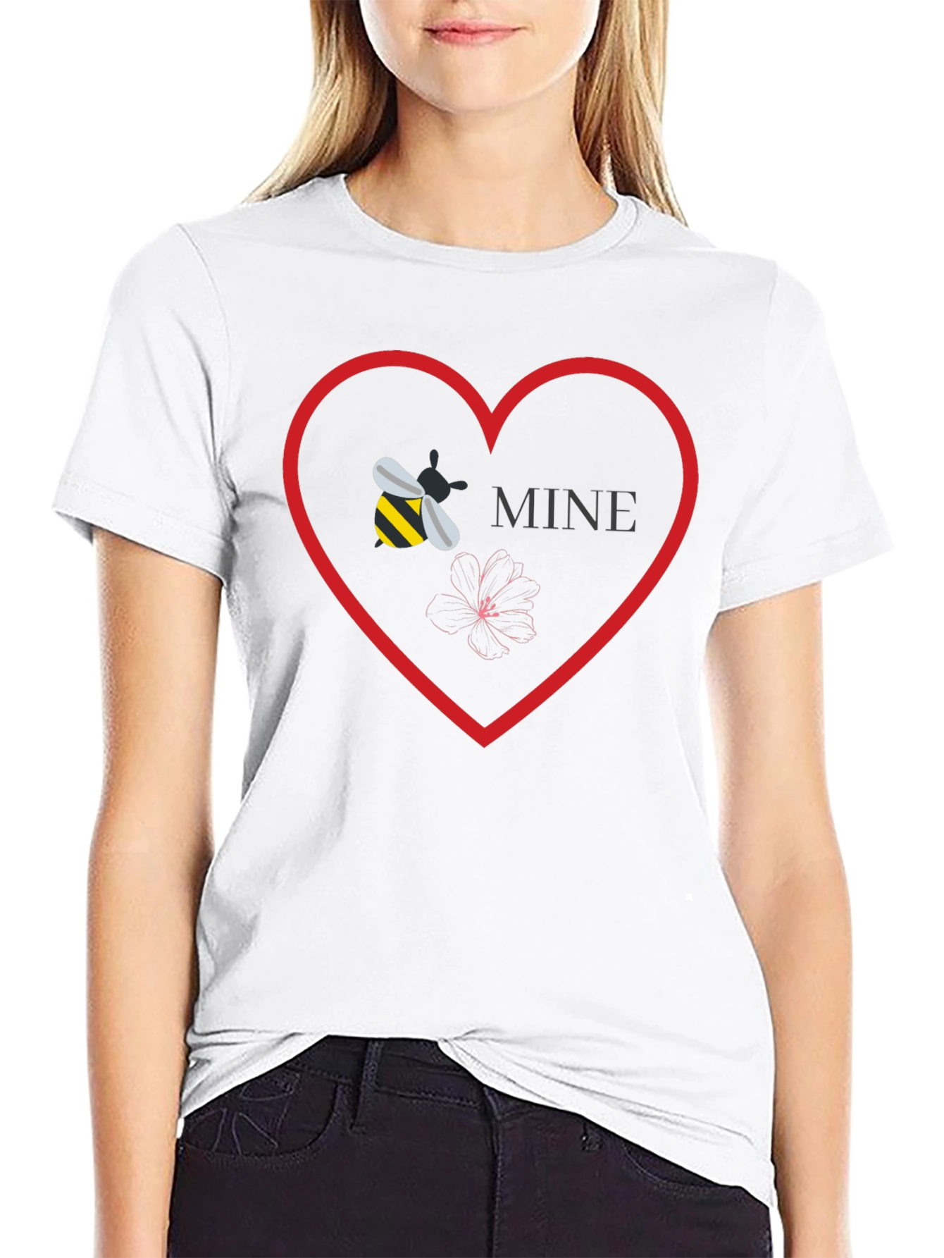 Bee Mine Graphic Tee - Love Heart T-Shirt