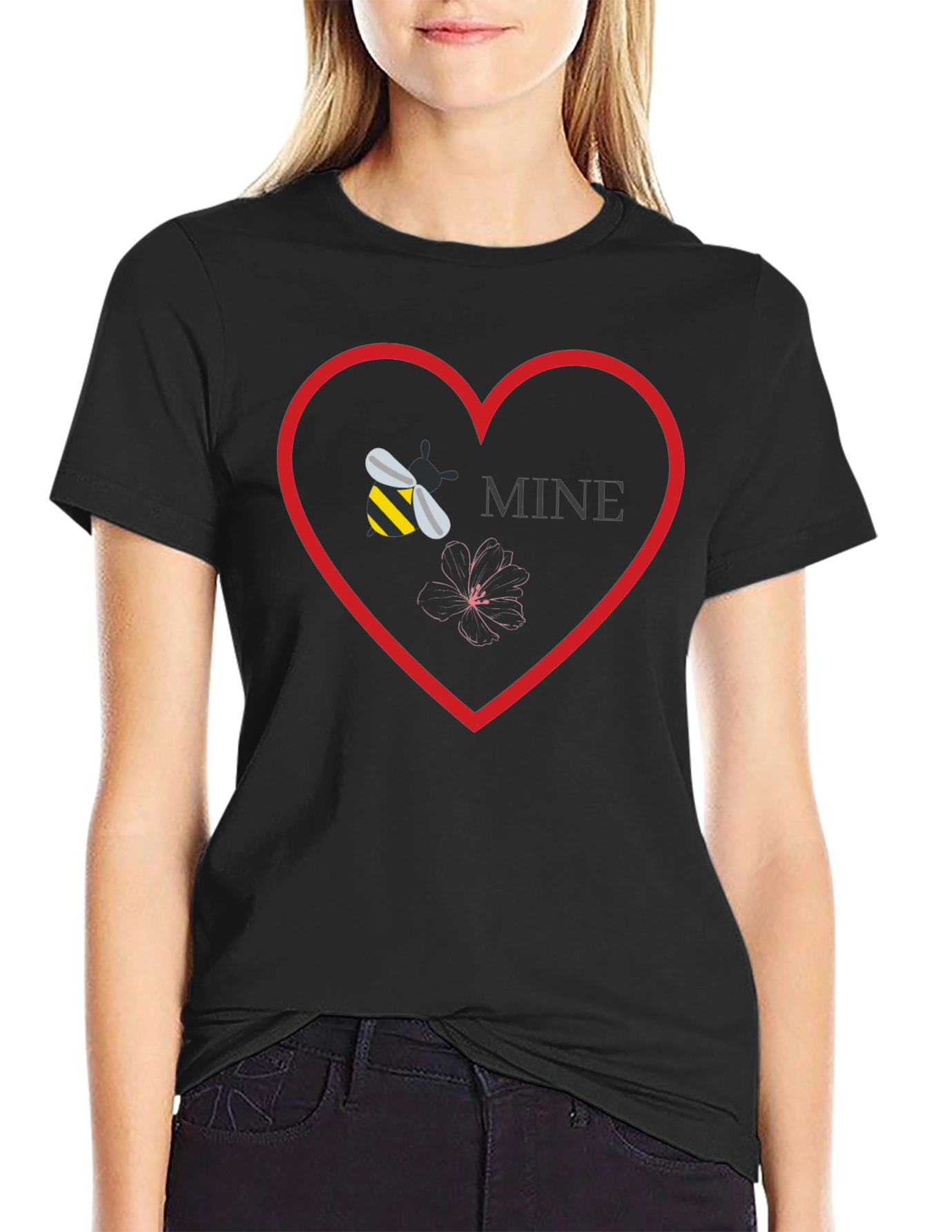 Bee Mine Graphic Tee - Love Heart T-Shirt
