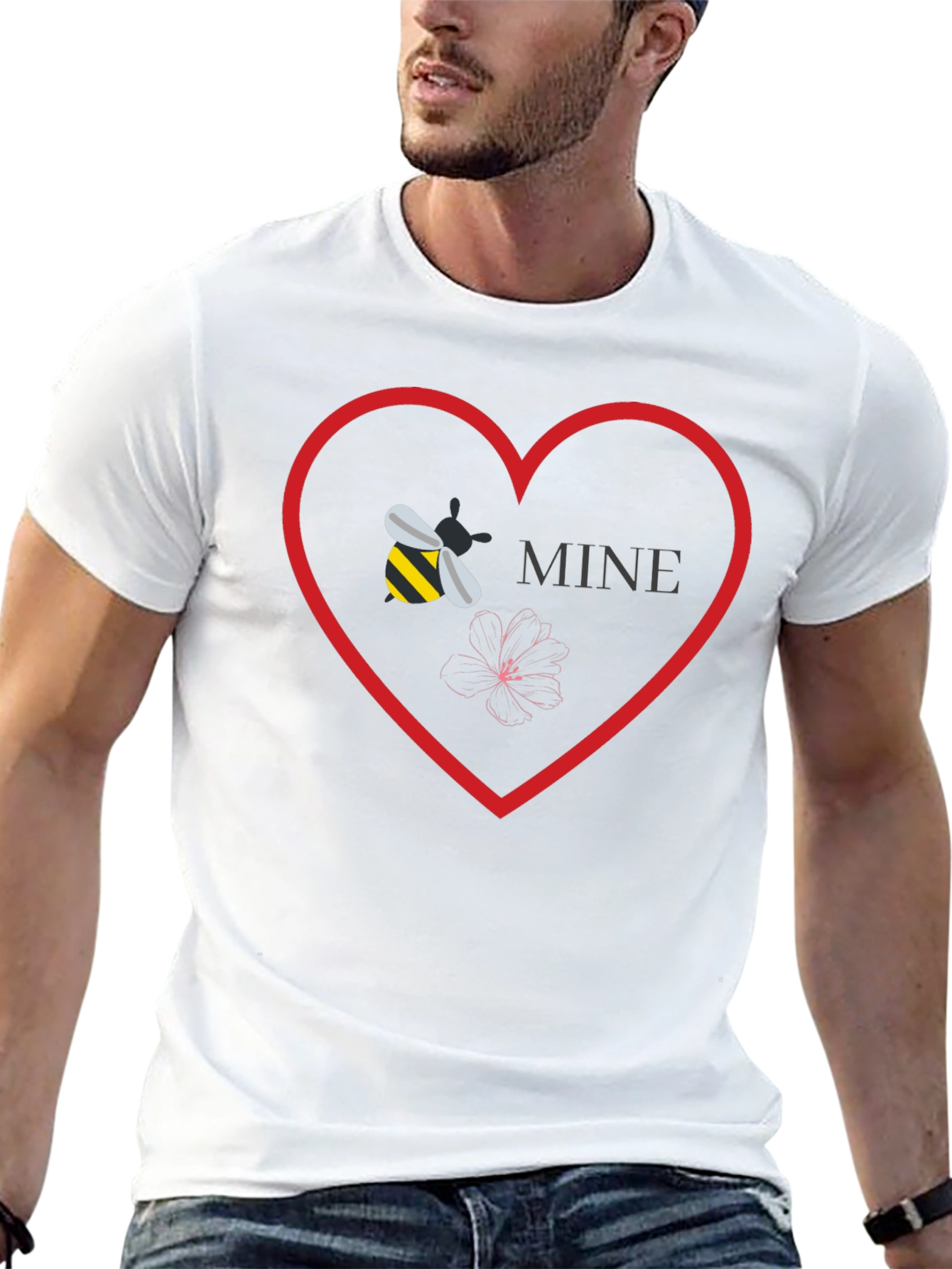 Bee Mine Graphic Tee - Love Heart T-Shirt
