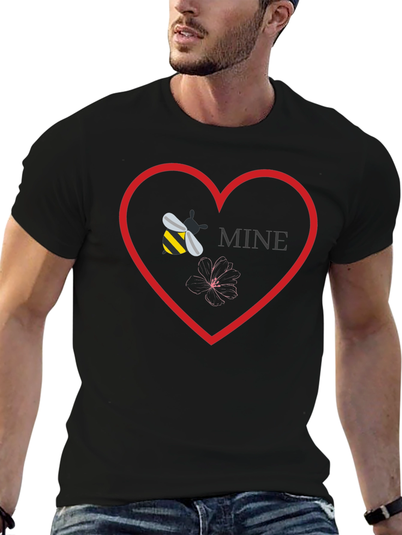 Bee Mine Graphic Tee - Love Heart T-Shirt