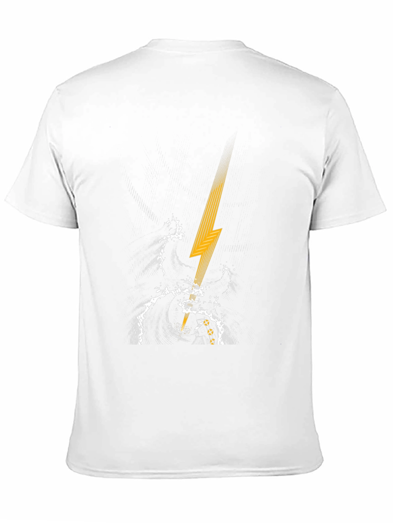 Black T-Shirt with Lightning Strike Graphic