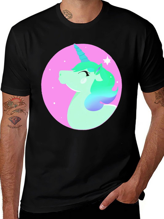 Unicorn Graphic Tee - Black Cotton Comfort