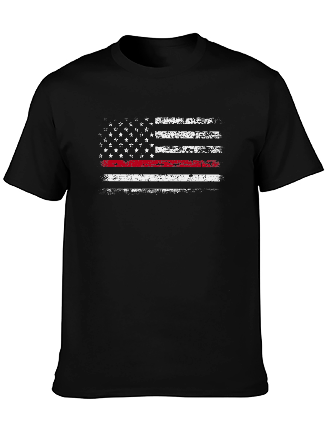 Thin Red Line American Flag Distressed Graphic Tee