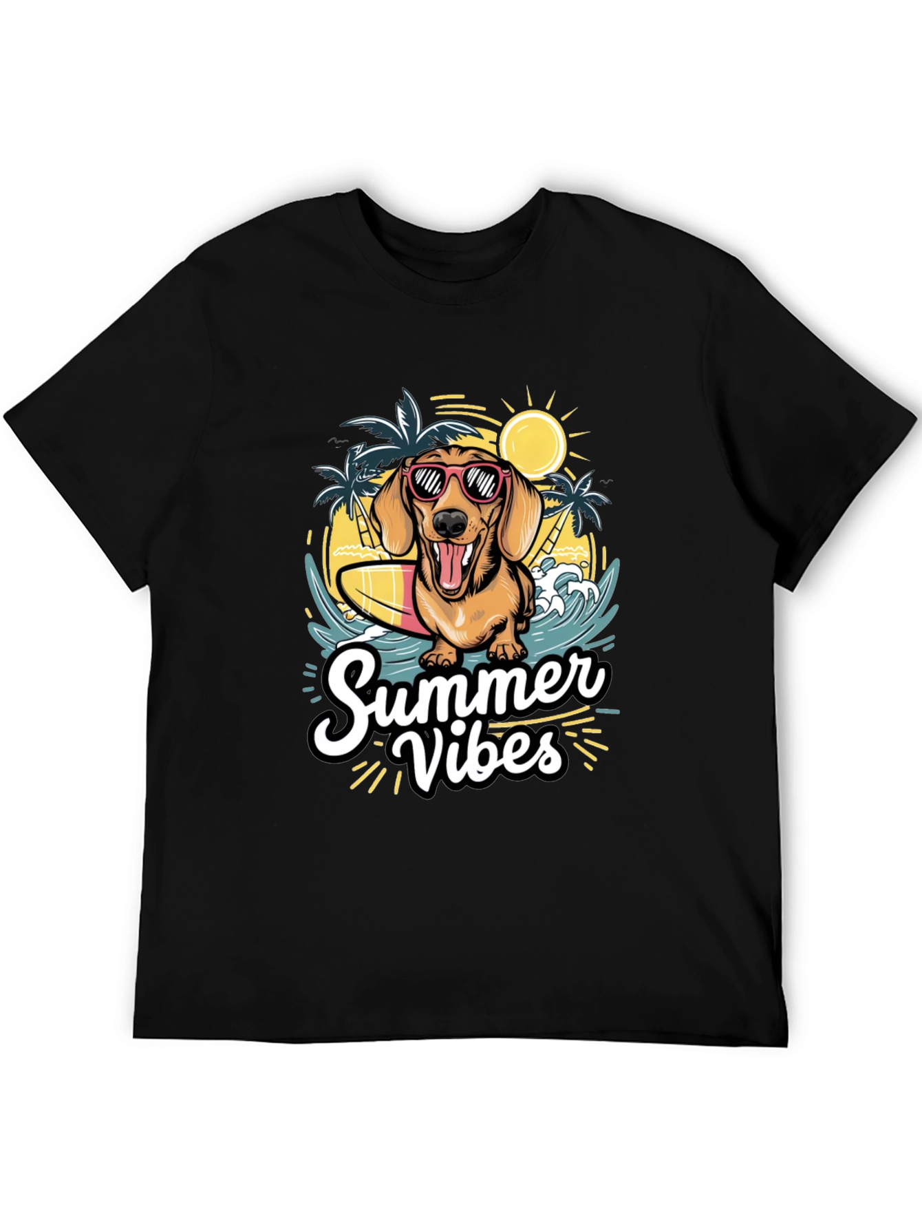 Summer Vibes Dog Graphic T-Shirt