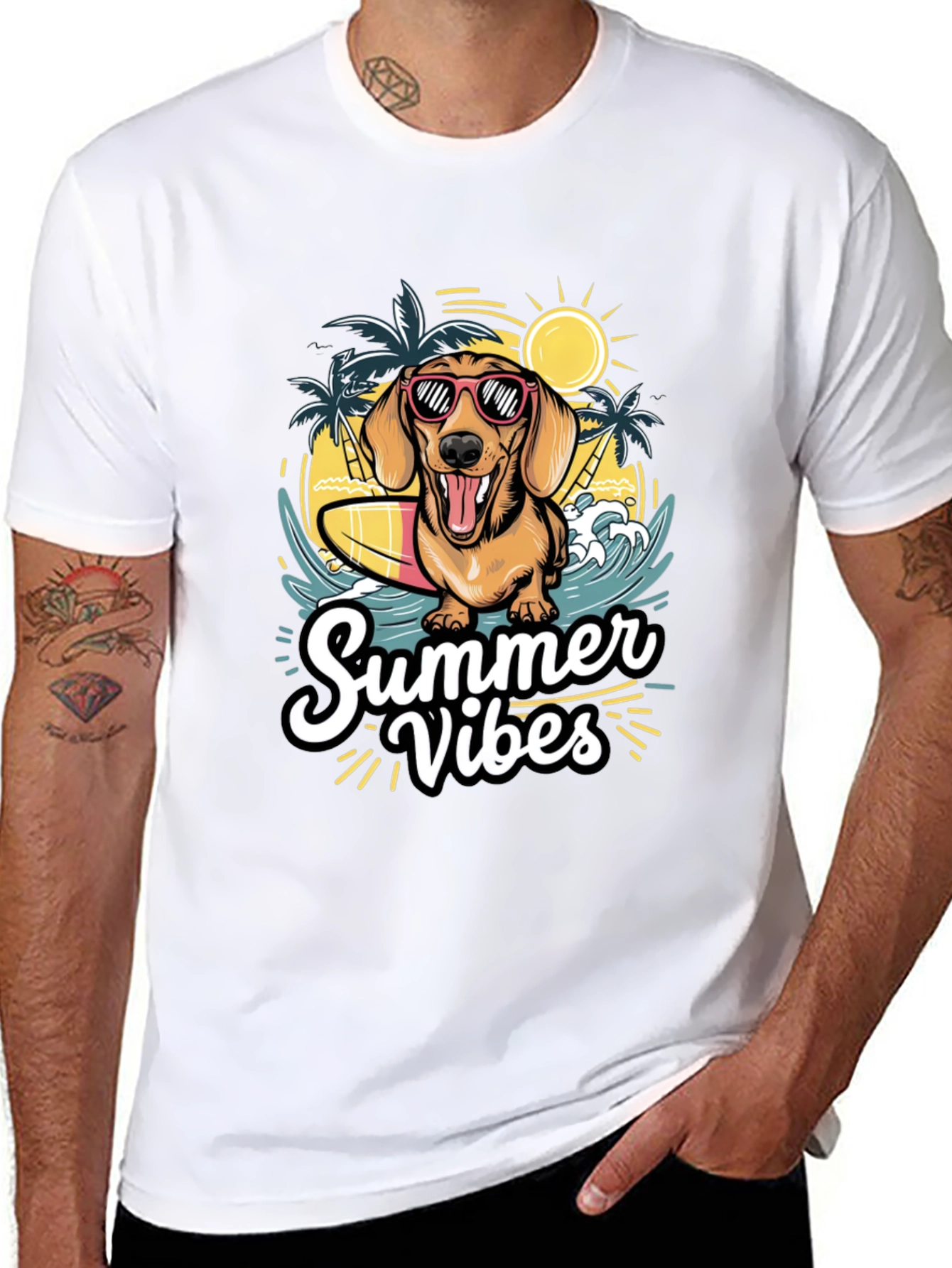 Summer Vibes Dog Graphic T-Shirt