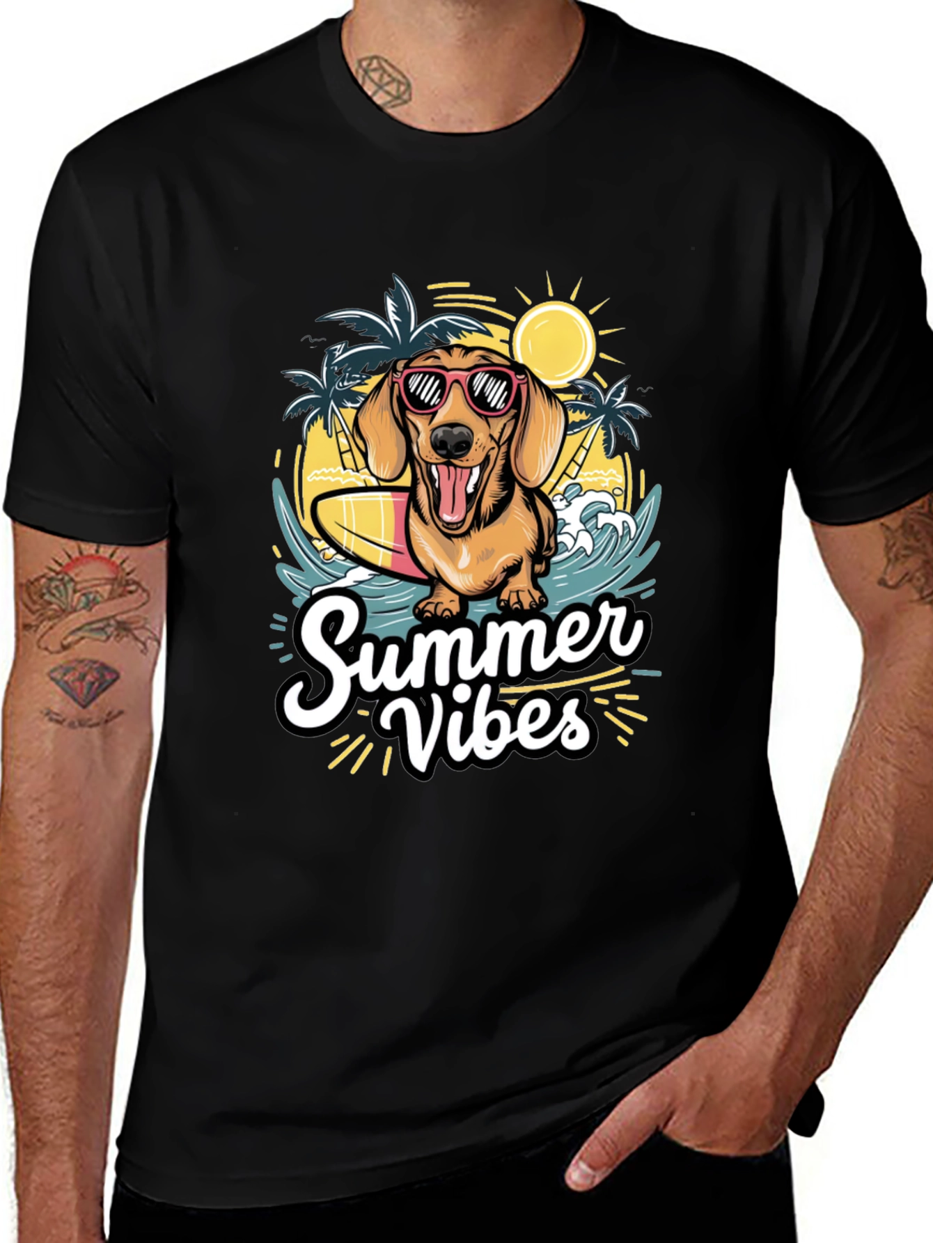 Summer Vibes Dog Graphic T-Shirt