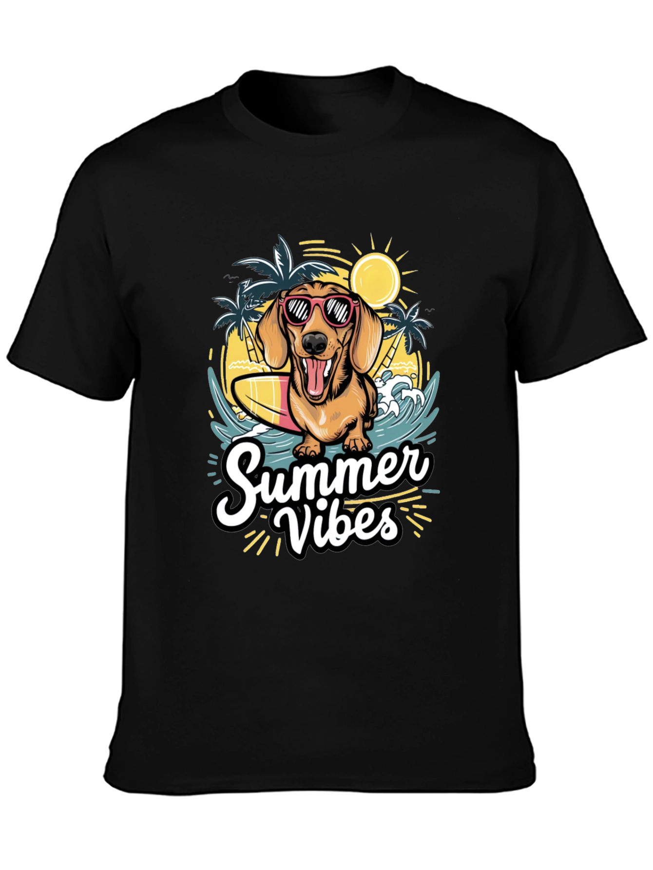Summer Vibes Dog Graphic T-Shirt
