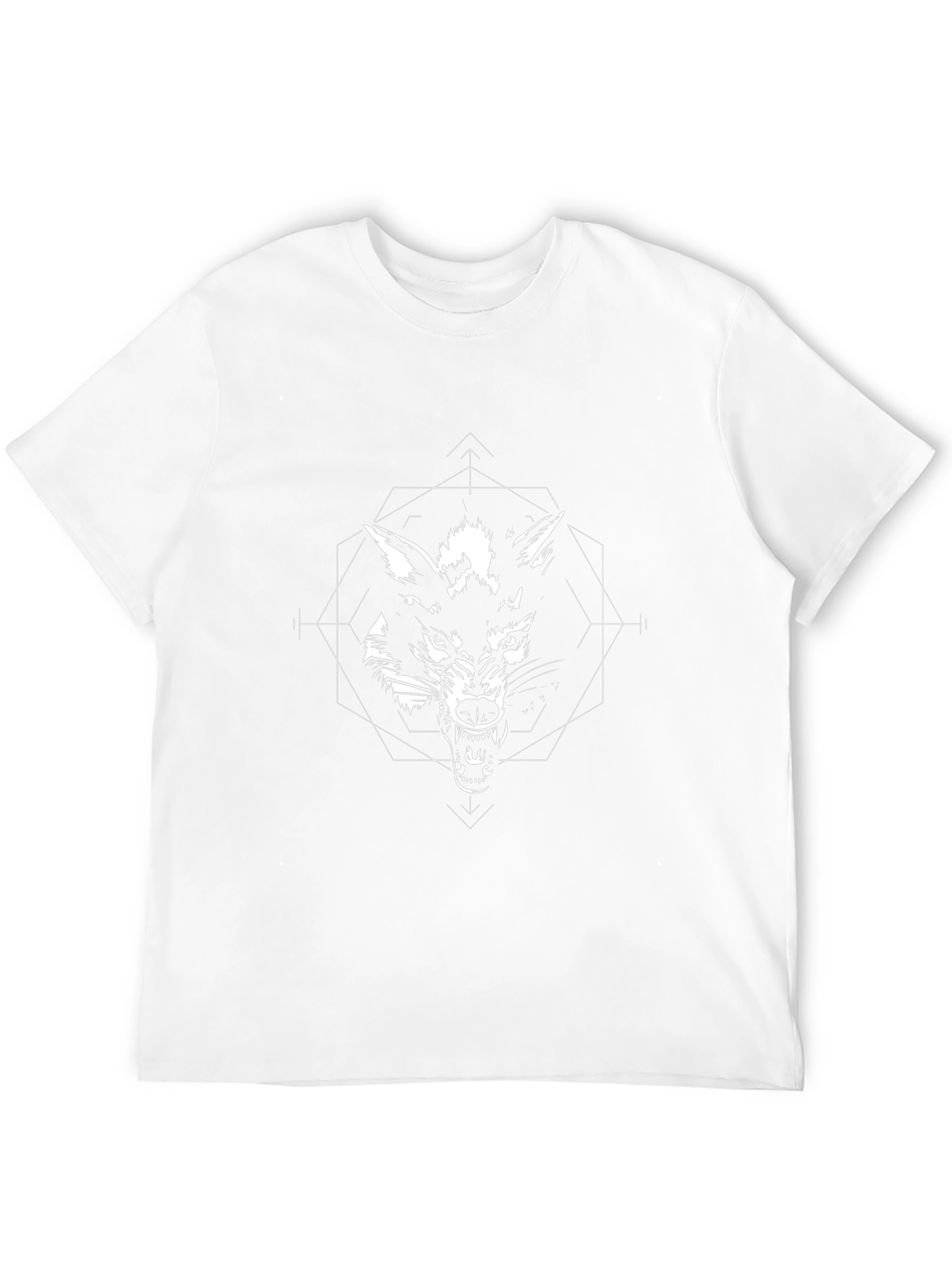 Wolf Graphic Print Black T-Shirt for Men