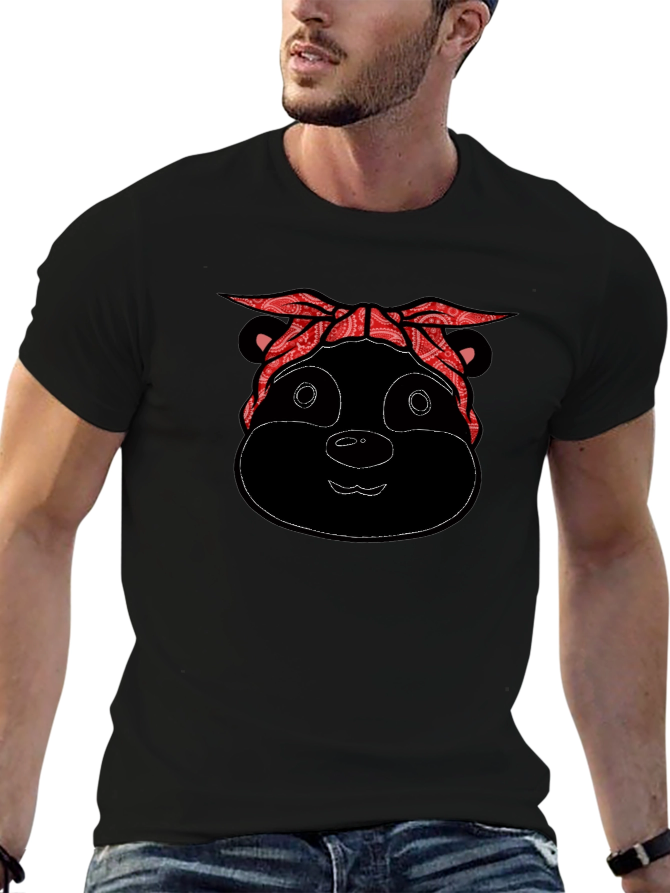 Bandana Bear Black T-Shirt