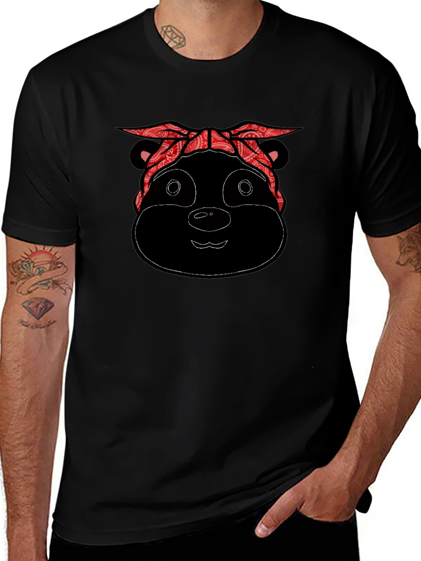Bandana Bear Black T-Shirt