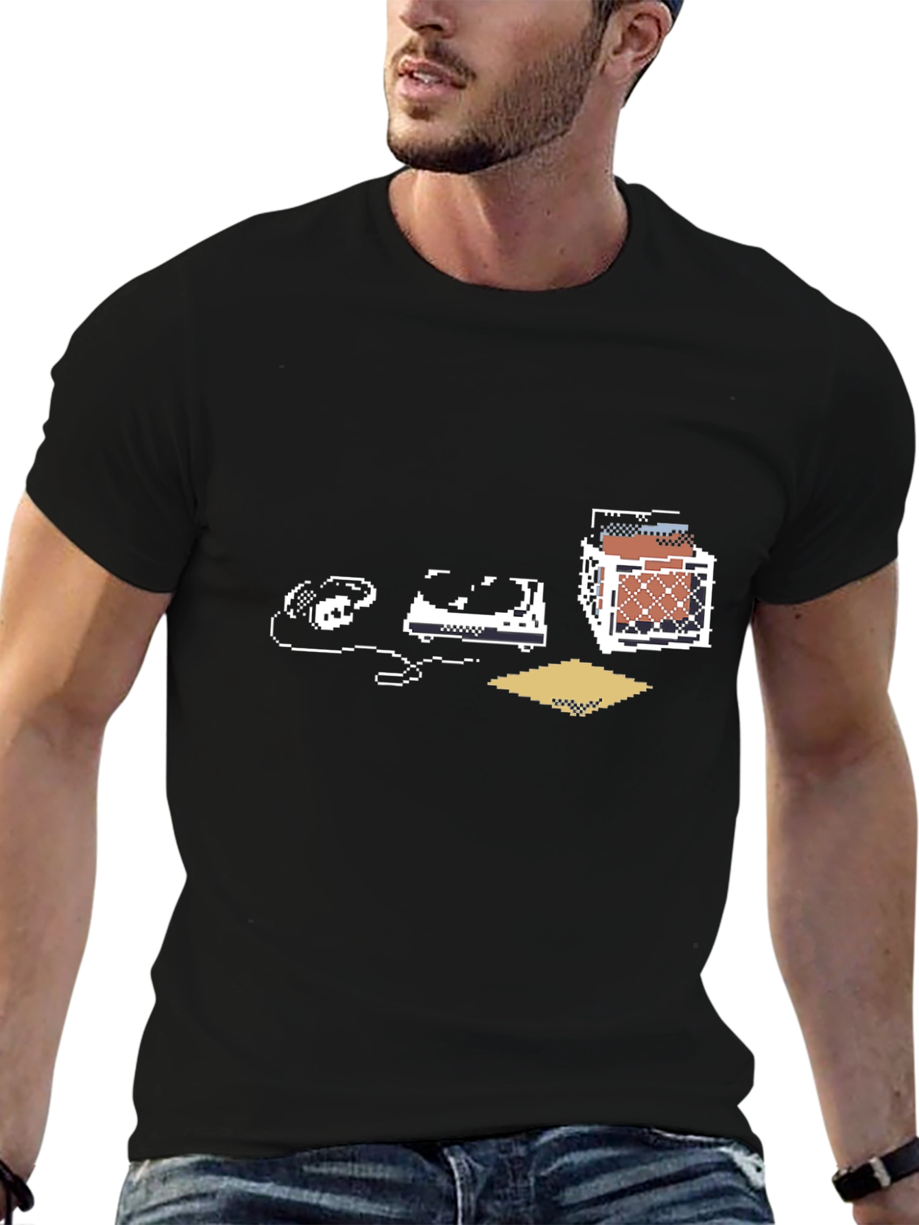 8-Bit DJ Graphic Tee - Retro Music Lover Shirt