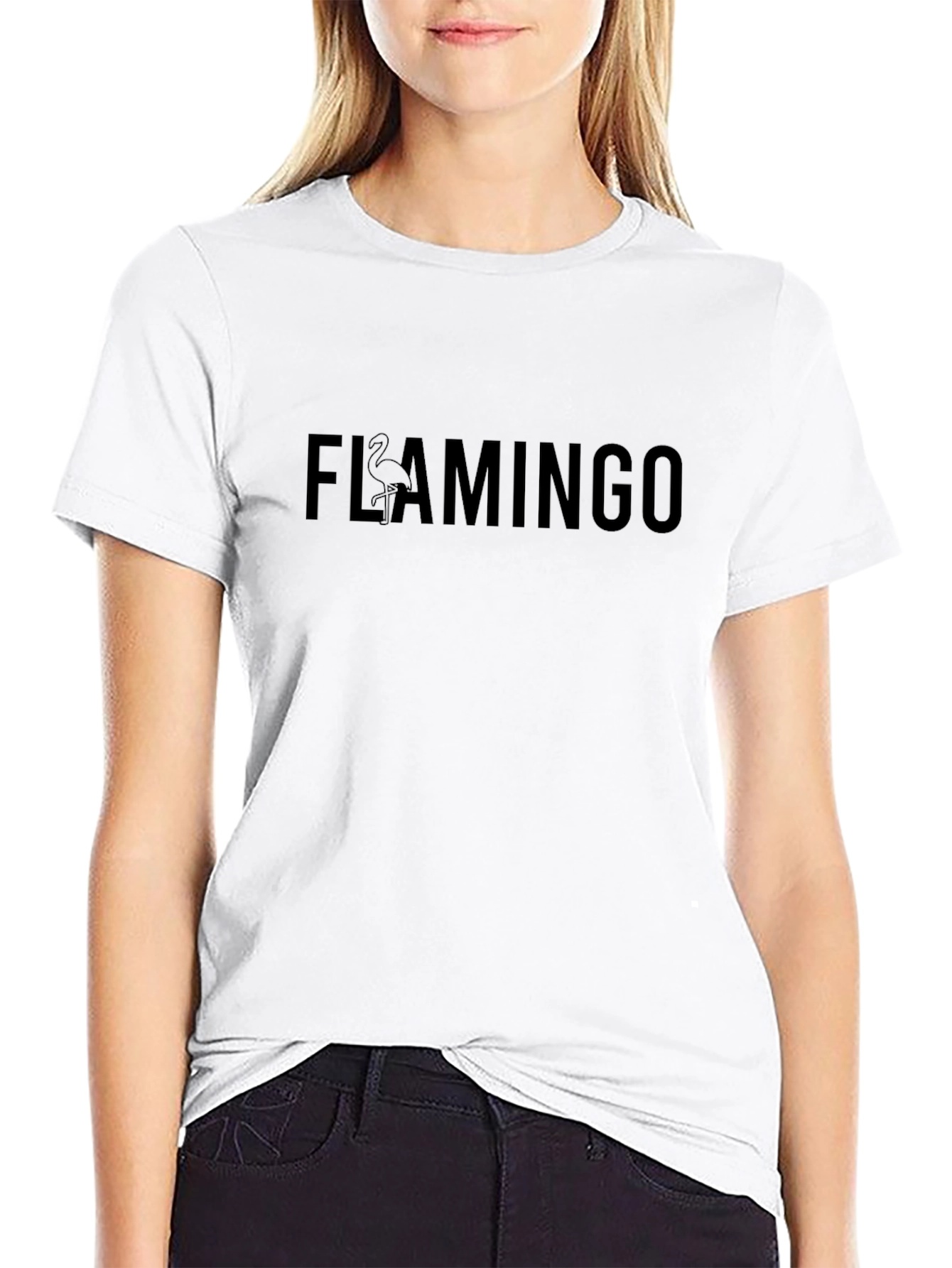 Black Flamingo Graphic T-Shirt - Casual Stylish Top