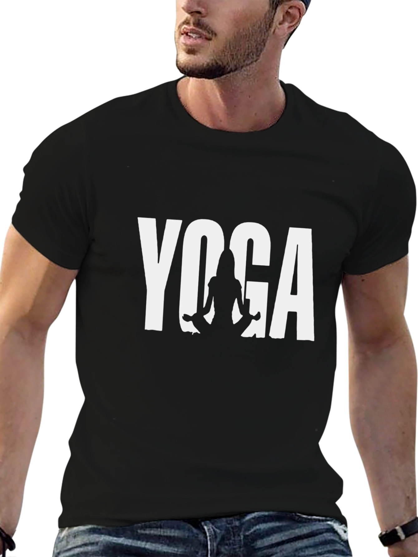 Yoga Graphic T-Shirt - Black Cotton Tee