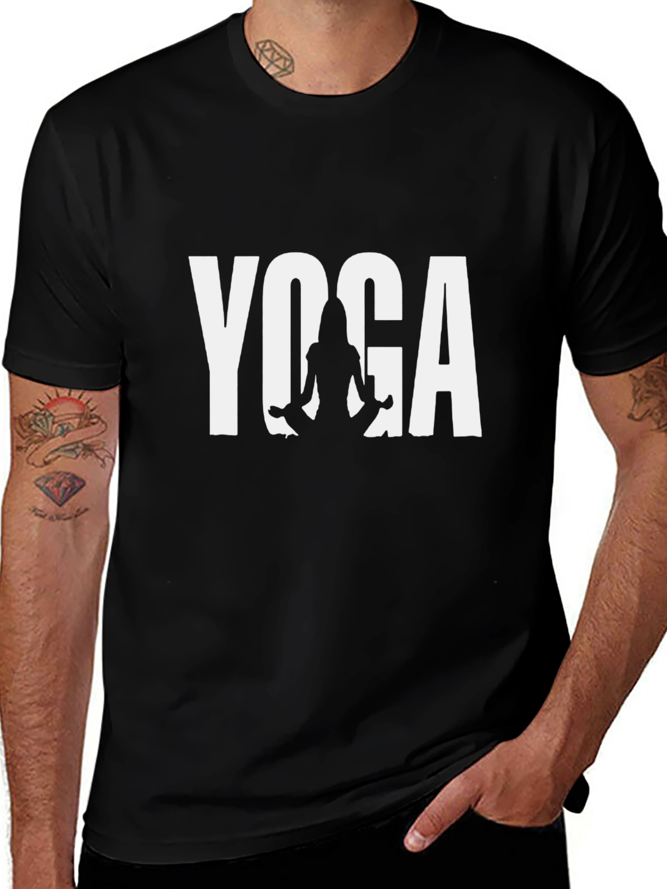 Yoga Graphic T-Shirt - Black Cotton Tee