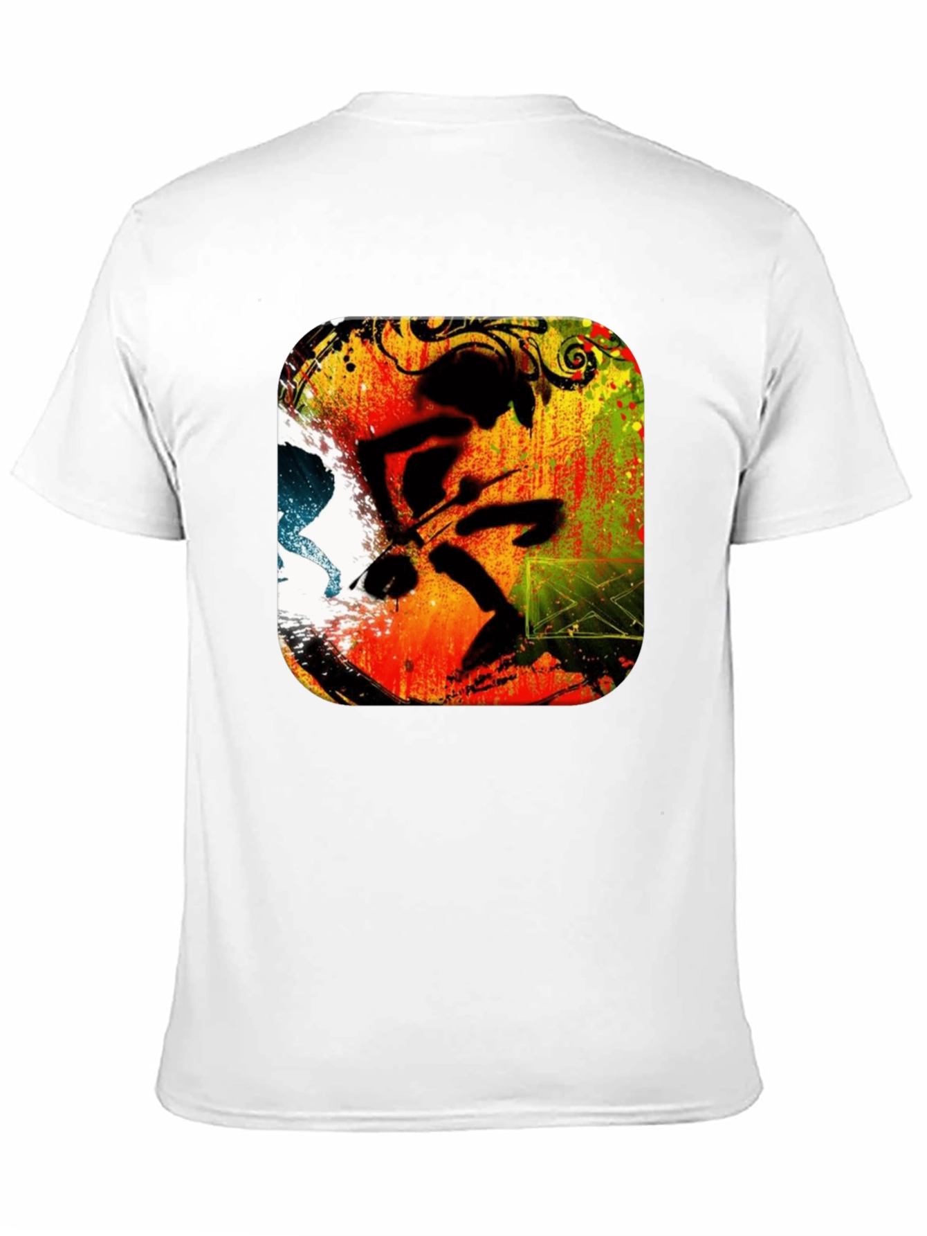 Abstract Drummer Graphic Black T-Shirt