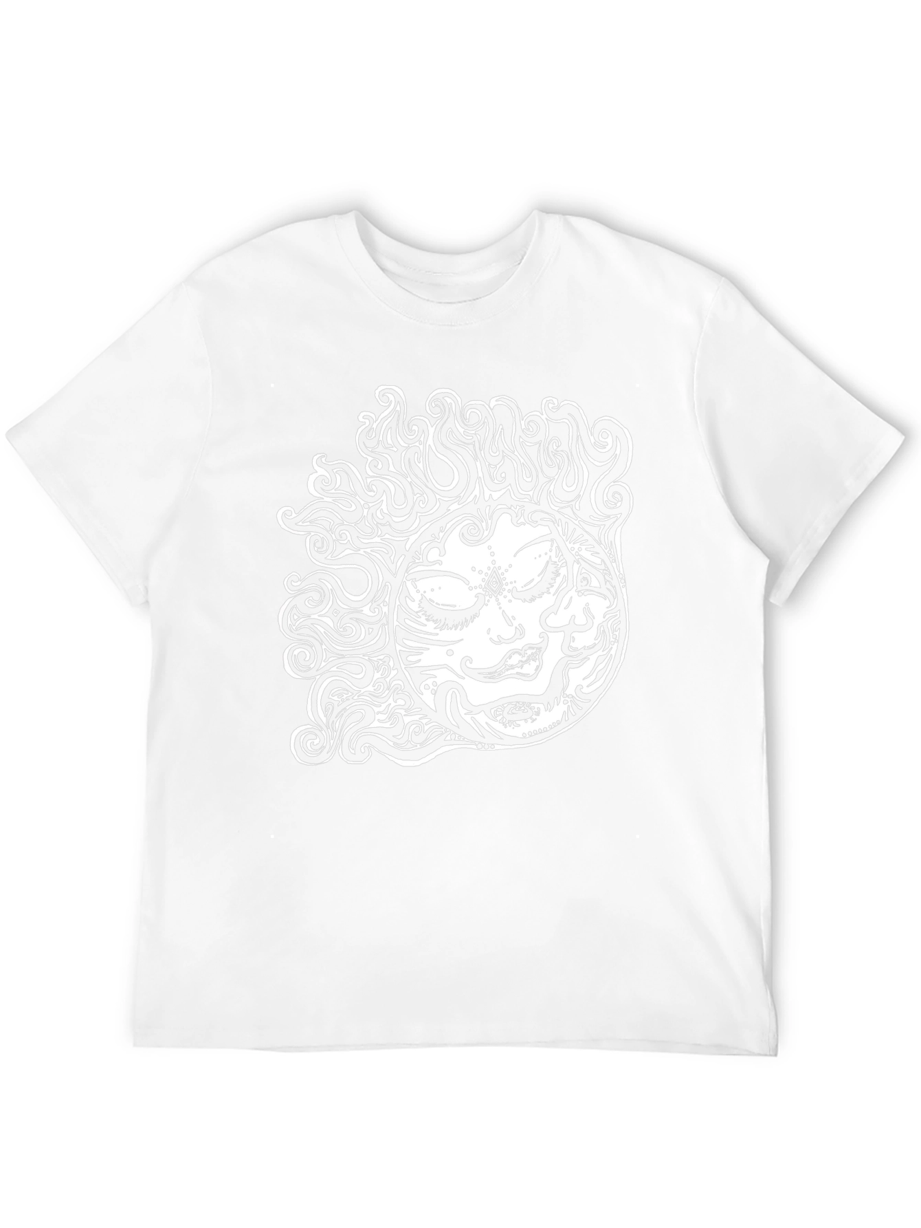 Black T-Shirt with Psychedelic Sun Design