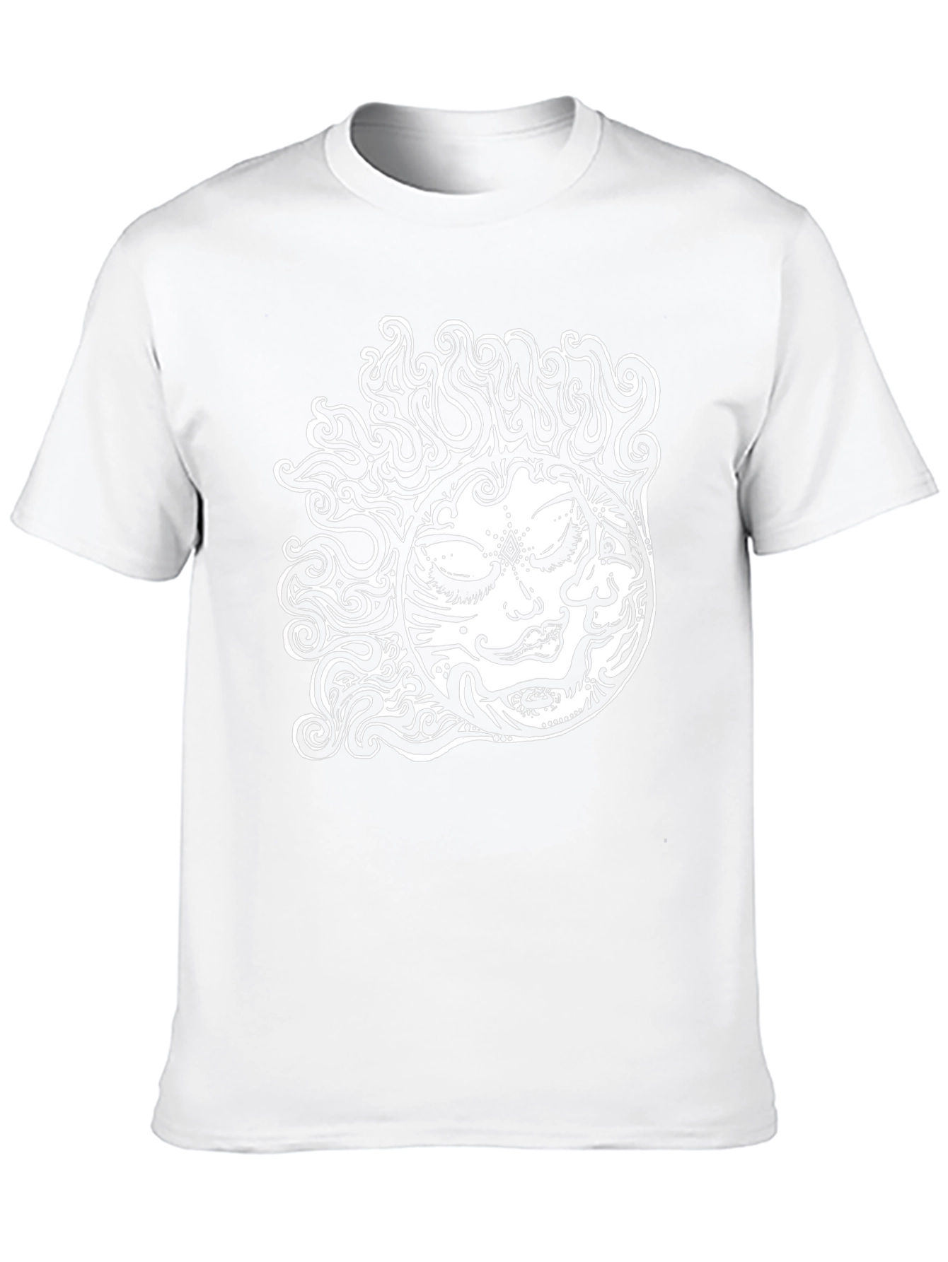 Black T-Shirt with Psychedelic Sun Design