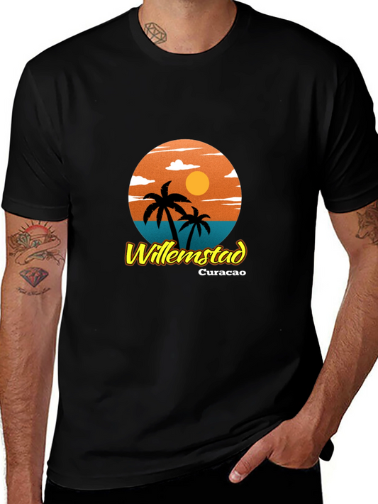 Willemstad Curacao Palm Tree Graphic T-Shirt
