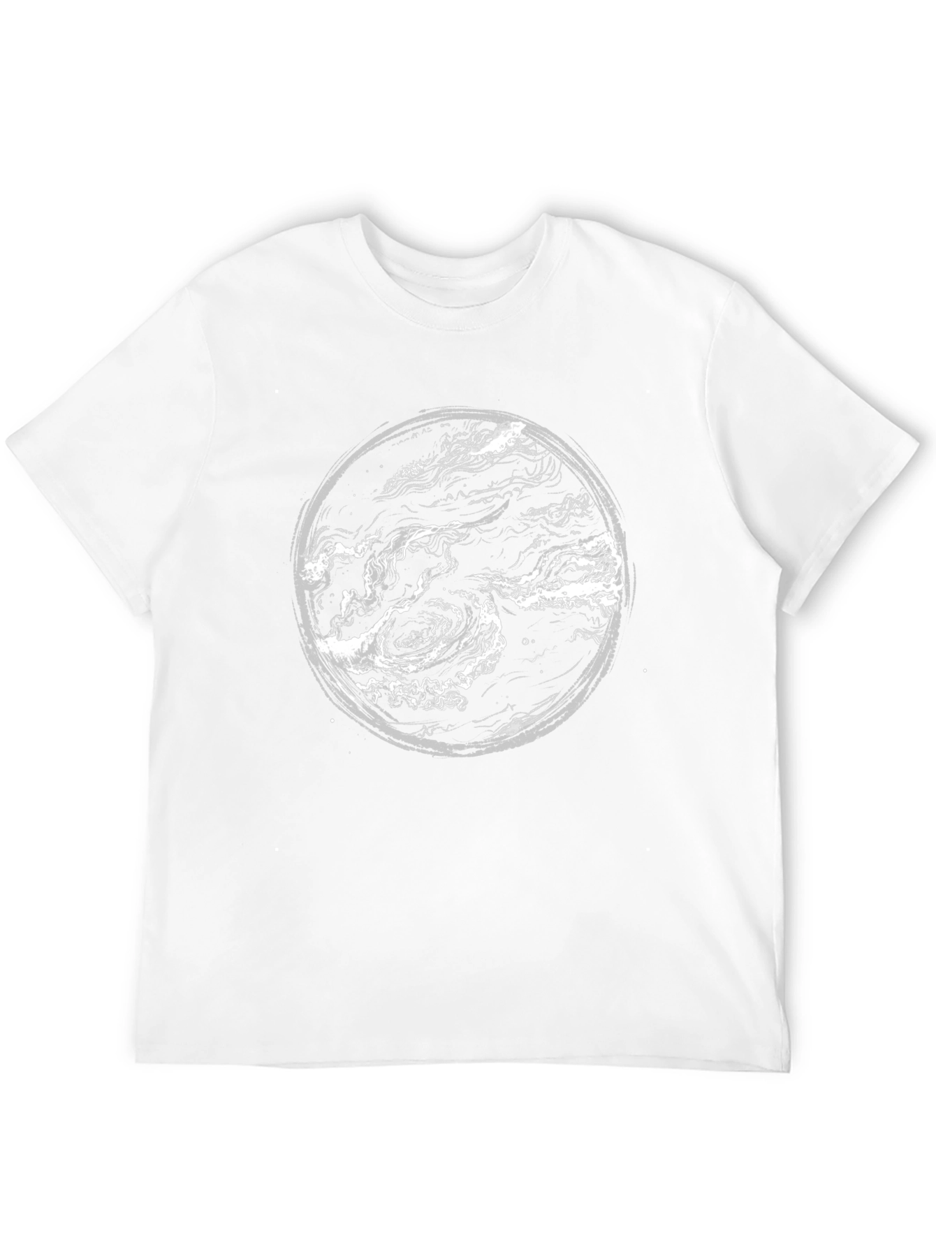 Abstract Swirl Graphic Print Black T-Shirt