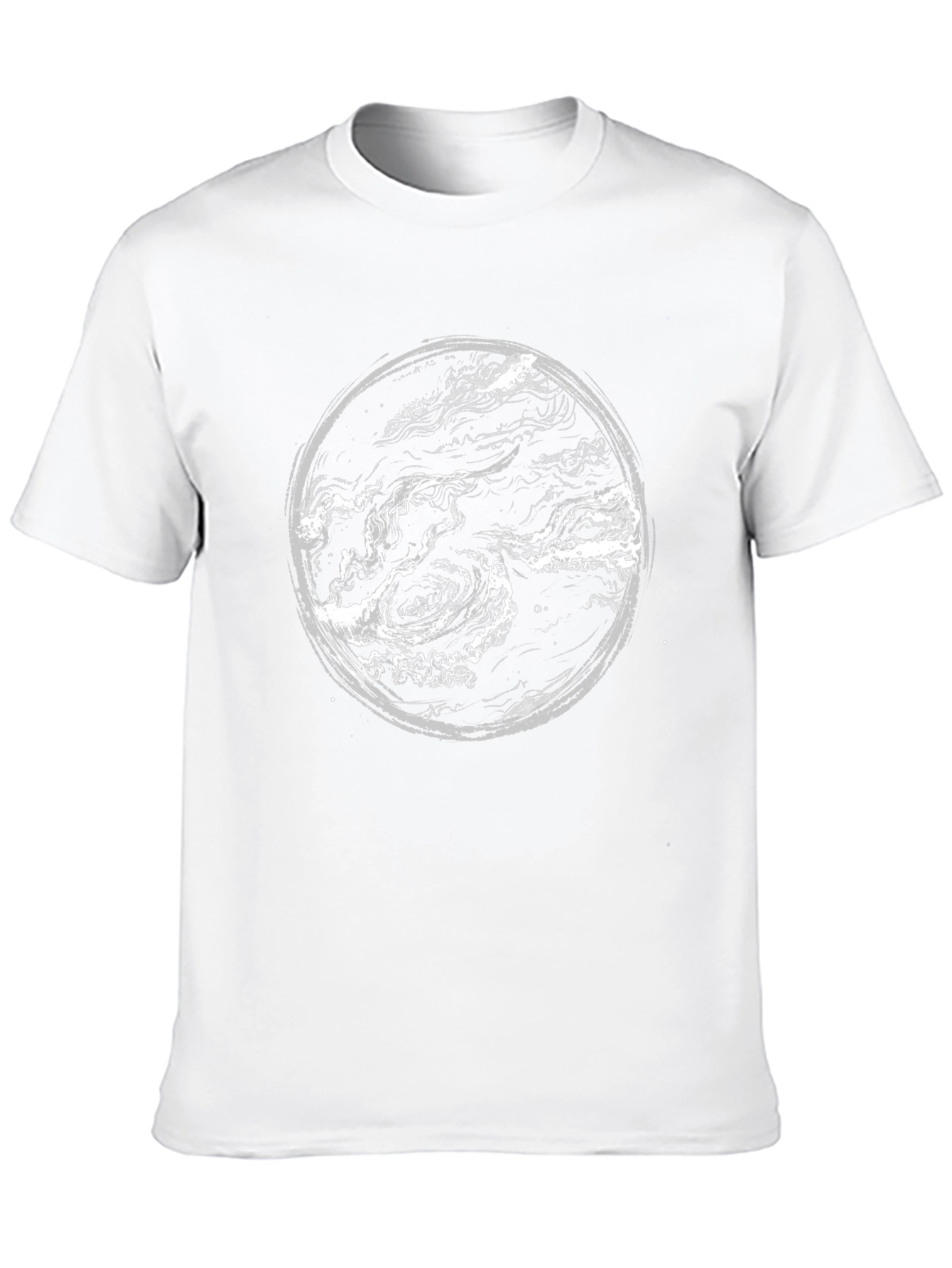 Abstract Swirl Graphic Print Black T-Shirt