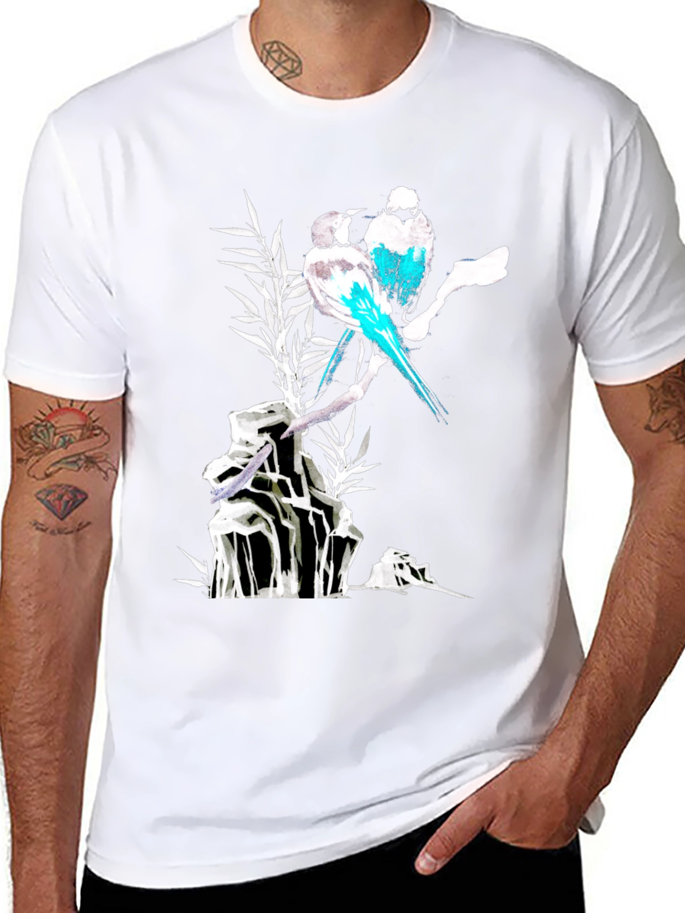 Birds on Branch Graphic T-Shirt