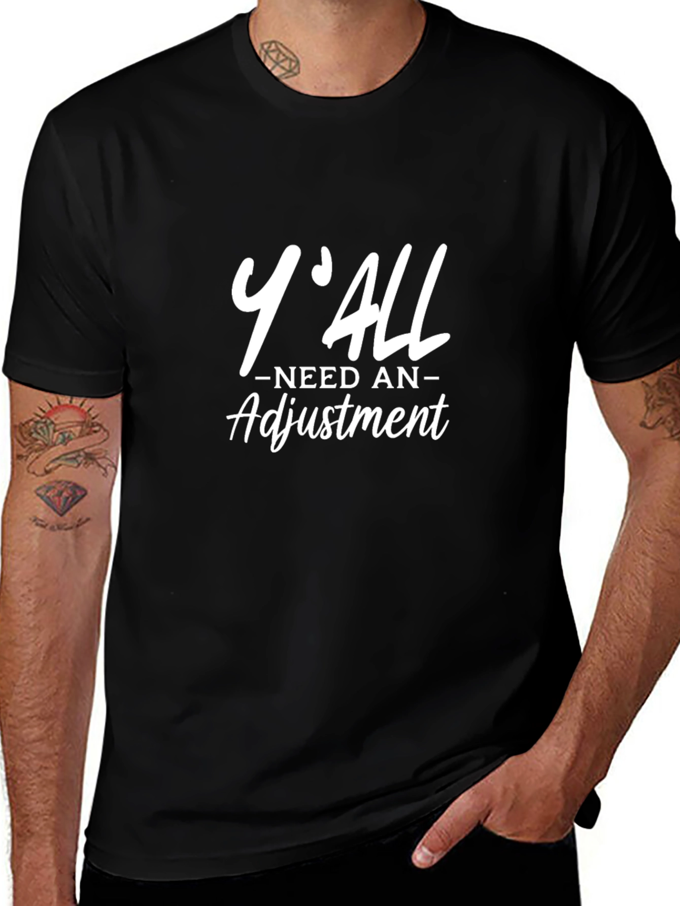 Yall Need An Adjustment Graphic Tee - Black